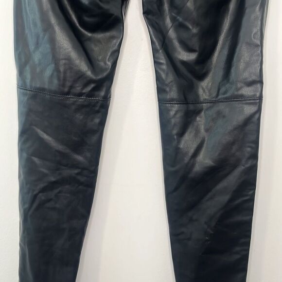 Zara Black Skinny Faux Vegan Leather Pants With Zipper Ankles XS - Picture 11 of 15